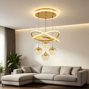 Modern LED Chandelier Nordic Ring Pendant Light Black Gold Luxury Hanging Lamp for Dining Living Room Bedroom Home Decor