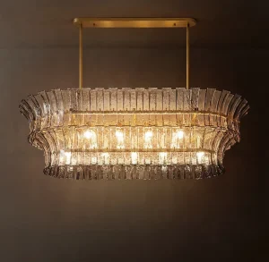 Modern LED Chandelier for High Ceilings Living Room Hotel Restaurant Light Glass Ring Pendant Light