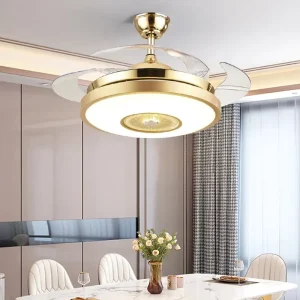 Modern LED Crystal Chandeliers Pendant Lights Fancy Lights Chandelier Ceiling Fan Light with Remote Controller for Living Room