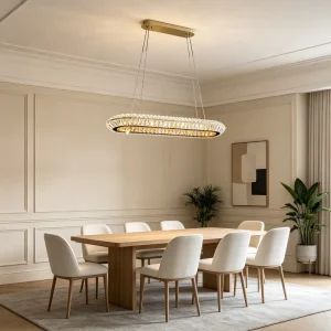 Modern LED Crystal Pendant Light Contemporary for Bedroom Living Room Stainless Steel Luxury Interior Hanging Lamp