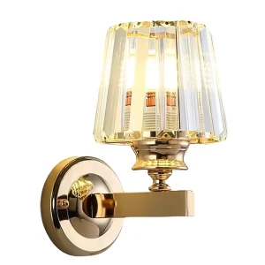 Modern LED Crystal Wall Lamp 220V Iron Body Gold Accent