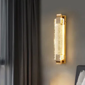 Modern LED Crystal Wall Lamp Simple Strip for Home Office Bedroom Bedside Iron Art Hotel Lobby Decor