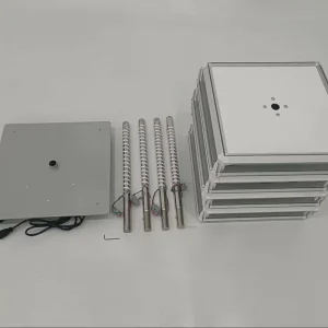 Modern LED Four-sided Rotating Mobile Light Box with Easy Assembly Customizable Size Indoor Use Powder Coated Step Shelf