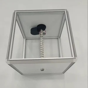 Modern LED Four-sided Rotating Mobile Light Box with Easy Assembly Customizable Size Indoor Use Powder Coated Step Shelf
