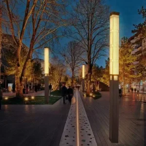 Modern LED Garden Light Solar Outdoor Landscape Lamp Waterproof Pathway Bollard Light for Villa Park Yard Street Lighting