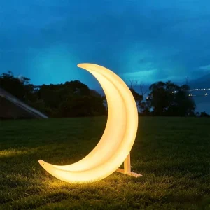 Modern LED Moon Night Light 16 Colors APP Control Solar USB Charging Waterproof Wall Lamp for Bedroom Wedding Party Decoration