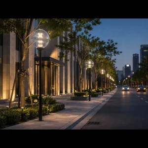 Modern LED Outdoor Garden Post Light Clear Globe Decorative Landscape Lamp for Villa Pathway
