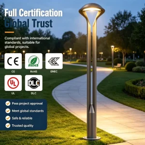 Modern LED Outdoor Post Light with IP65 Waterproof Aluminum Design for Park Walkway Landscape Commercial Lighting Projects