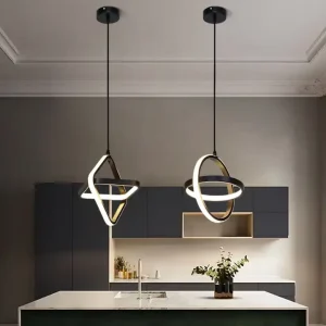 Modern LED Pendant Light Black Chandelier for Dining Room Bedroom Bedside Pendant Lamp Home Hanging Lamp