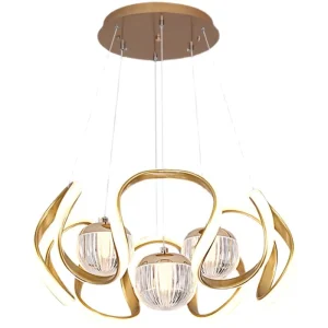 Modern LED Pendant Light Indoor Aluminum Chandelier Lamp Dining Living Room Ceiling Lighting Long Shape Gold Black Neutral White