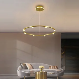 Modern LED Ring Chandelier Contemporary Home Decorative Pendant Light for US Market Living and Dining Room