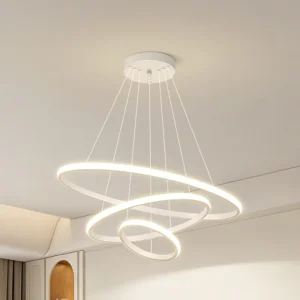 Modern LED Ring Pendant Light 3/4/5 Circle Hanging Chandelier for Living Room Dining Room Kitchen