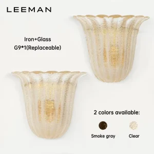 Modern LED Scallop Shaped Glass Wall Lamp for Hotel Living Room Bedroom Bedside Bathroom Home Decor Wall Light Sconce