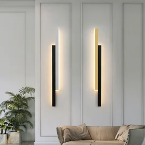 Modern LED Wall Lamps for Living Room TV Background Line Strip Black White Gold Sconce Wall Light Indoor Fixtures