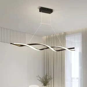 Modern Lamp Home Decor Luxury Linear LED Black Pendant Lights Restaurant Hotel Dining Table Nordic Chandeliers Lighting