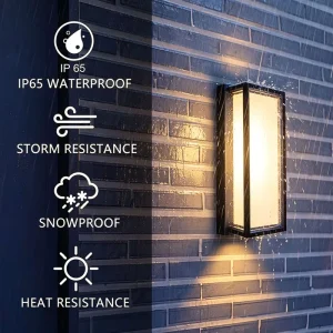 Modern Lantern Lamp 12 Inch 5CCT Exterior Patio Porch Fixture Sconce IP65 ETL Balcony Decoration Garden Wall Light Anti-UV PC