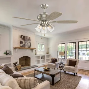 Modern Led Ceiling Fan Light 48 Inch Low Noise Living Room Indoor Decorative Ceiling Fan With Light and Remote Control