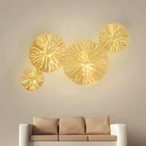 Modern Led Wall Lamp Living Room Bedroom Bedside Aisle Home Decor Indoor Sconce Lighting Lotus Leaf Art Indoor Wall Lamp