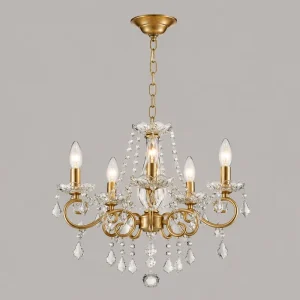 Modern Light Luxury Crystal Pendant Light Fixture American Golden Metal K9 Crystal Chandelier for Dining Room Bedroom
