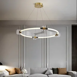 Modern Light Luxury Pendant Light Acrylic Ring Shaped Acrylic Chandelier Simple Designed Ceiling Lamp