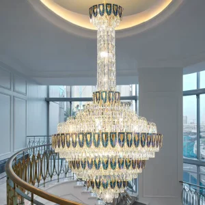 Modern Lighting Luxury Hotel Lobby Staircase Crystal Pendant Light Decoration Drop Light Living Room Chandelier