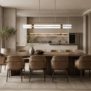 Modern Linear Chandelier Brass Glass Pendant Light Luxury Designer Lighting Fixture for Dining Room Villa Project