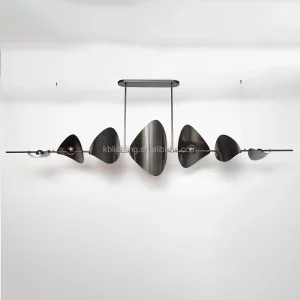 Modern Linear LED Chandelier Nordic Wave Pendant Light Luxury Hanging Lamp for Dining Room Restaurant Kitchen Island