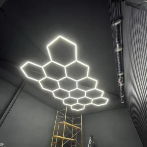 Modern Linear Light Ceiling Led Honeycomb Hexagon Lights Detailing Vehicle Repair Shop Lights Honeycomb LED for Garage