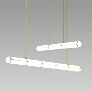Modern Linear Pendant Light Warm Glow CE Certified Living Room Office Decor Energy Saving