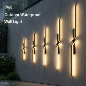 Modern Linear Solar Wall Light IP65 Waterproof Aluminum Exterior Sconce for Garden Landscape 80cm 150cm LED Strip Wall Lamp