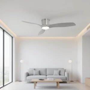 Modern Living Room 52 Inch 3 Blades DC Motor Remote Control Dimmable Led Ceiling Fan Light