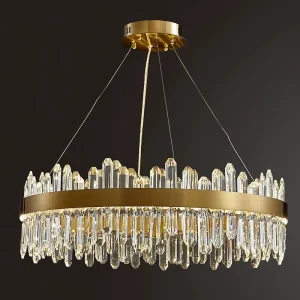 Modern Living Room Staircase Large Gold Luxury Lighting LED K9 Crystal Chandeliers Pendant Lights Chandelier