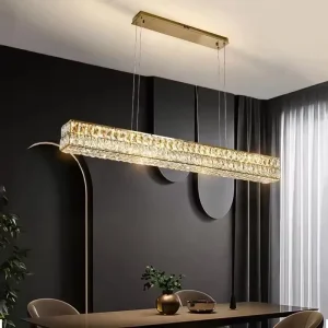 Modern Lustre K9 Crystal Hanging Lamp Indoor Lighting Fixture Luxury Gold Metal Living Room Dining LED Chandeliers