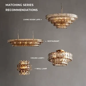 Modern Luxury Amber Smoked Glass Wall Sconce Matching Lighting Collection for Villa Hotel Living Room
