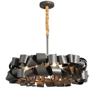Modern Luxury Art LED Chandelier Black Round Chandeliers Italian Minimalist Design Pendant Lights for Living Room Dining Room