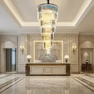 Modern Luxury Chandelier Crystal Chandelier Lamp Custom Staircase Chandelier Long Hanging Pendant Light for High Ceiling Hotel