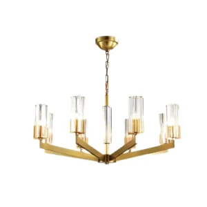 Modern Luxury Copper Glass Chandelier Decorative Pendant Light for Living Room Dining Room
