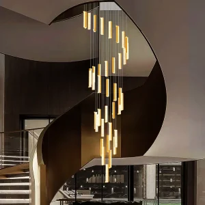 Modern Luxury Crushed Ice Rectangle Crystal Cluster Pendant Chandelier Hanging Ceiling Light for Villa Staircase Lobby