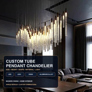Modern Luxury Crystal Acrylic Chandelier Large Pendant Lights Hotel Lobby Staircase New Residential Decoration Hanging