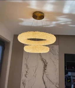 Modern Luxury Crystal Chandelier LED Lighting Gold/White Finish Remote Control Height Adjustable for Hotel Lobbies Banquet Halls