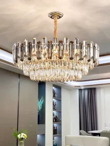 Modern Luxury Crystal LED Chandelier Warm White Dimmable Living Room Main Light Accessible Restaurant Bedroom Pendant Lights
