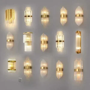 Modern Luxury Crystal Wall Lamp for Bedroom Bedside Hotel Corridor Stair Wall Stainless Steel Wall Mounted LED Light Source