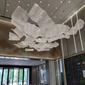 Modern Luxury Custom Large Chandelier Staircase Pendant Light Hotel High Ceiling LED Chandelier Hotel Project Customization