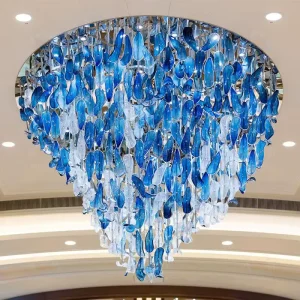 Modern Luxury Glass Chandelier Customized Middle Size LED Pendant Light for Interior Decoration