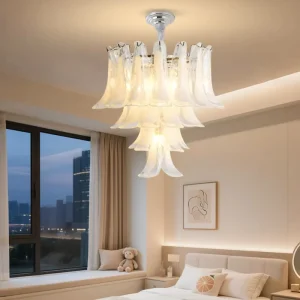 Modern Luxury Glass Chandelier Retro Living Room Hotel Villa Ceiling Hanging Lamps French Style Chandeliers Pendant Lights