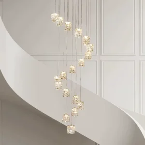 Modern Luxury Gold Crystal Chandelier Led Retail Shop Pendant Light