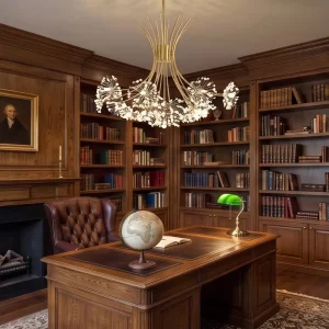 Modern Luxury Gold Dandelion Chandelier Crystal Floral LED Pendant Light for Living Dining Room Bedroom