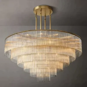 Modern Luxury Golden Glass Pendant Light American Chandelier for Living Room Dining Room Bedroom Hotel