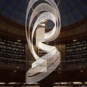 Modern Luxury High End Adjustable Height LED Crystal Ceiling Pendant Light for Villa Hotel Restaurant Chic Chandelier