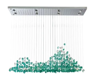 Modern Luxury Hotel Coloured Glaze Steel Chrome Finish LED Light Fixture Chandelier Crystal Ceiling Lamp